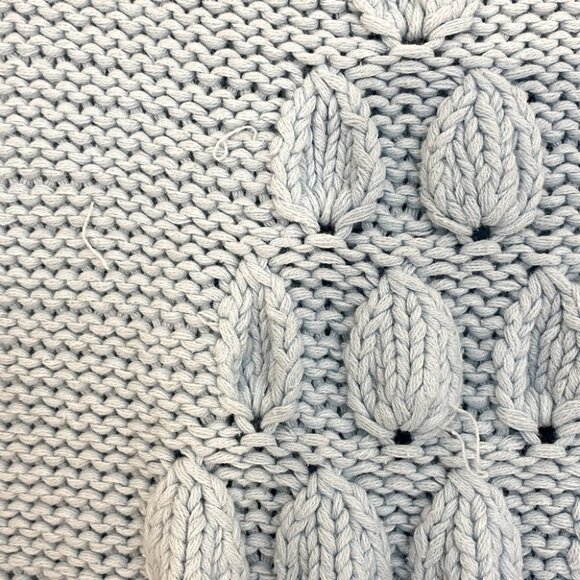 Vintage Light Blue Bubble Knit 3/4 Sleeve Knit Grandma Sweater S - Picture 5 of 10